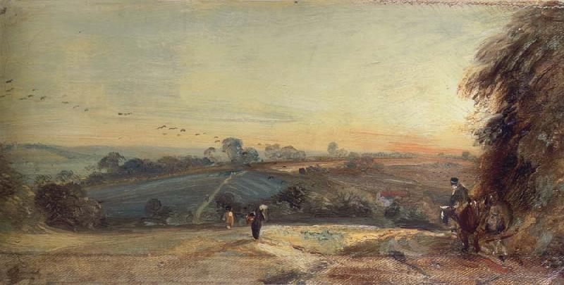 John Constable Autumnal sunset France oil painting art